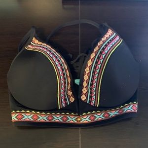 Black Boho Bikini Top - Size 34B